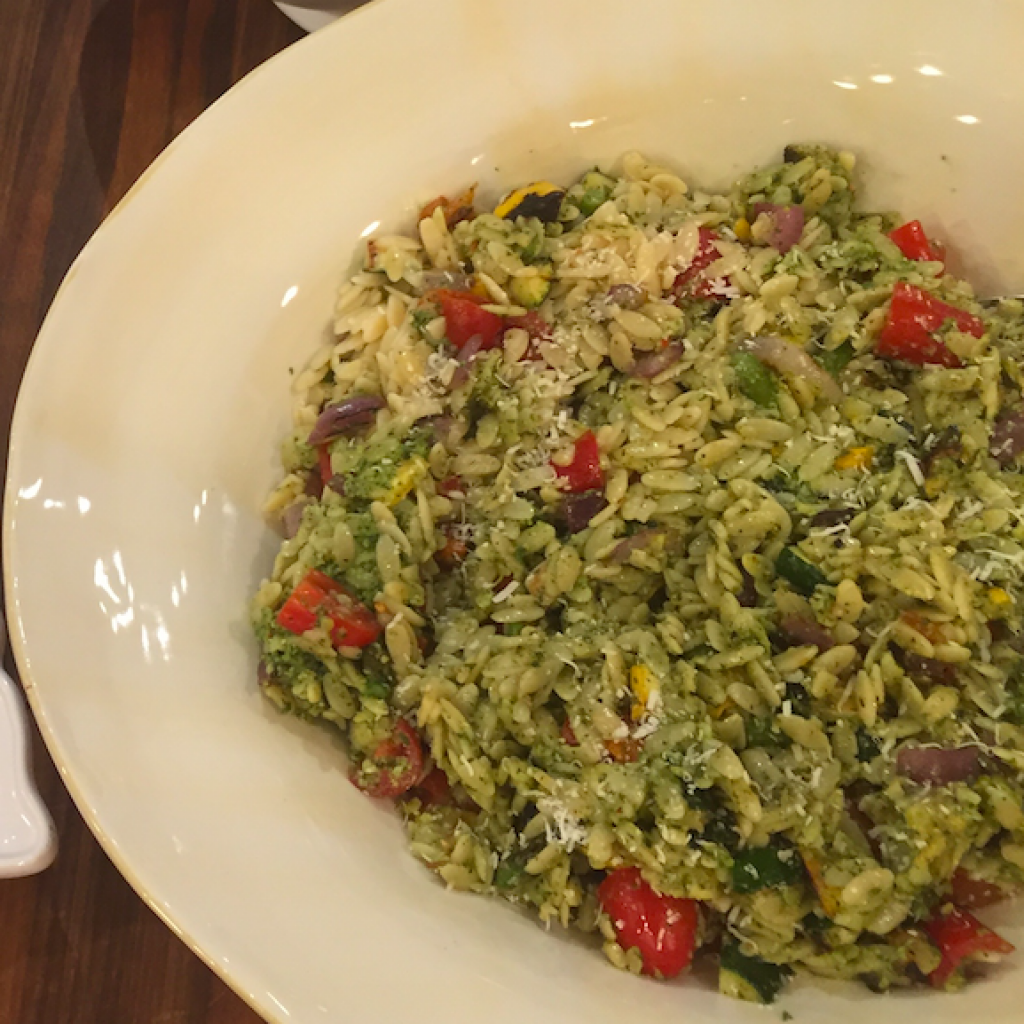 Grilled vegetable salad cooked with fresh ingredients at Culinary Works.