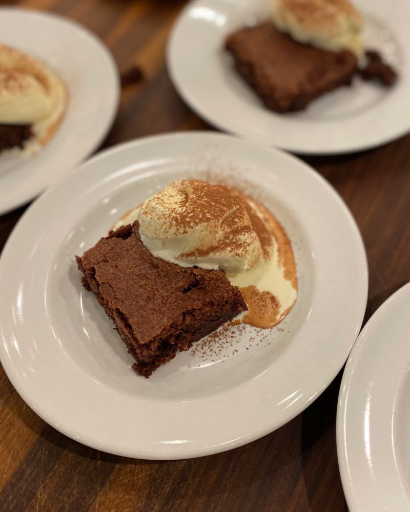 plates of brownies & ice cream